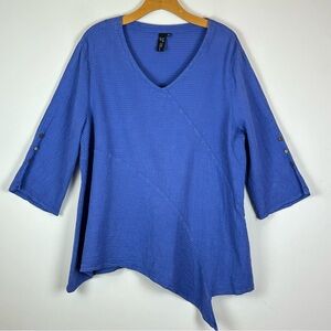 Focus Casual Life Women’s Waffle Knit Gauze Boho Art to Wear Lagenlook Top XL